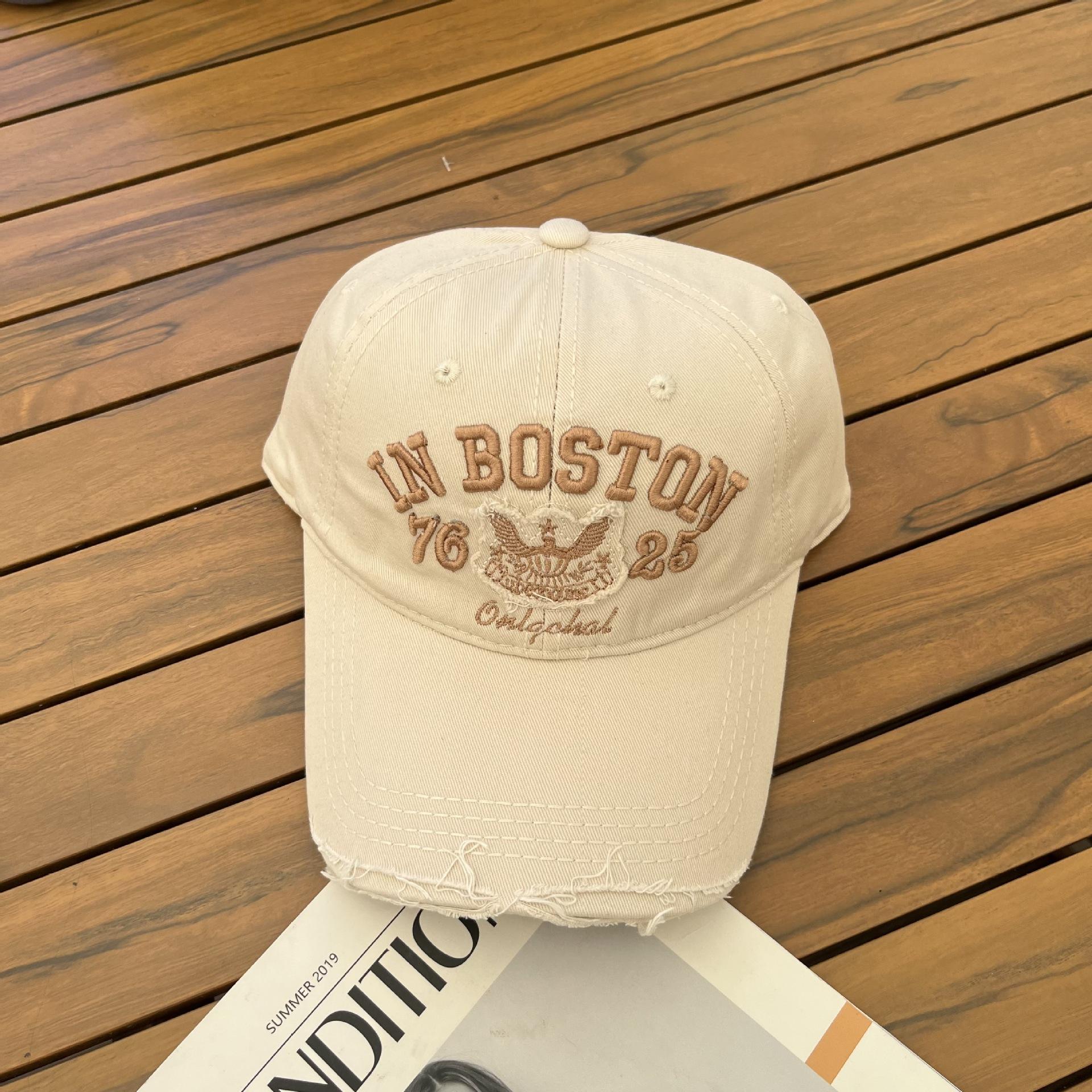 

Шапка женская 2024 новая осенне-зимняя бейсболка с изображением маленького лица кепка американская ретро универсальная мягкая верхняя вышивка Adjustable -7626 бежевый