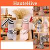 Adorable Plush Gnome Figurine Decor For Christmas Featuring Striped Long Hat Design In Coffee Gray And Pink