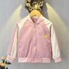 2025 New Style Cartoon Baseball Jacket for 3-Year-Olds - Fashionable Spring Jacket for Baby and Middle Child Girls