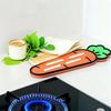 Silicone Pot Lid Storage Mat Carrot Design Anti-Slip Heat Resistant Food-Grade Countertop Drain Mat Kitchen Accessory