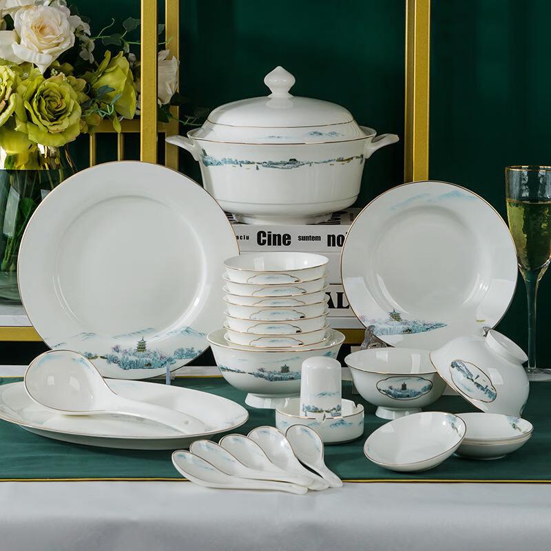 Zestaw ceramicznej zastawy stołowej Qianhua Zhike Jingdezhen