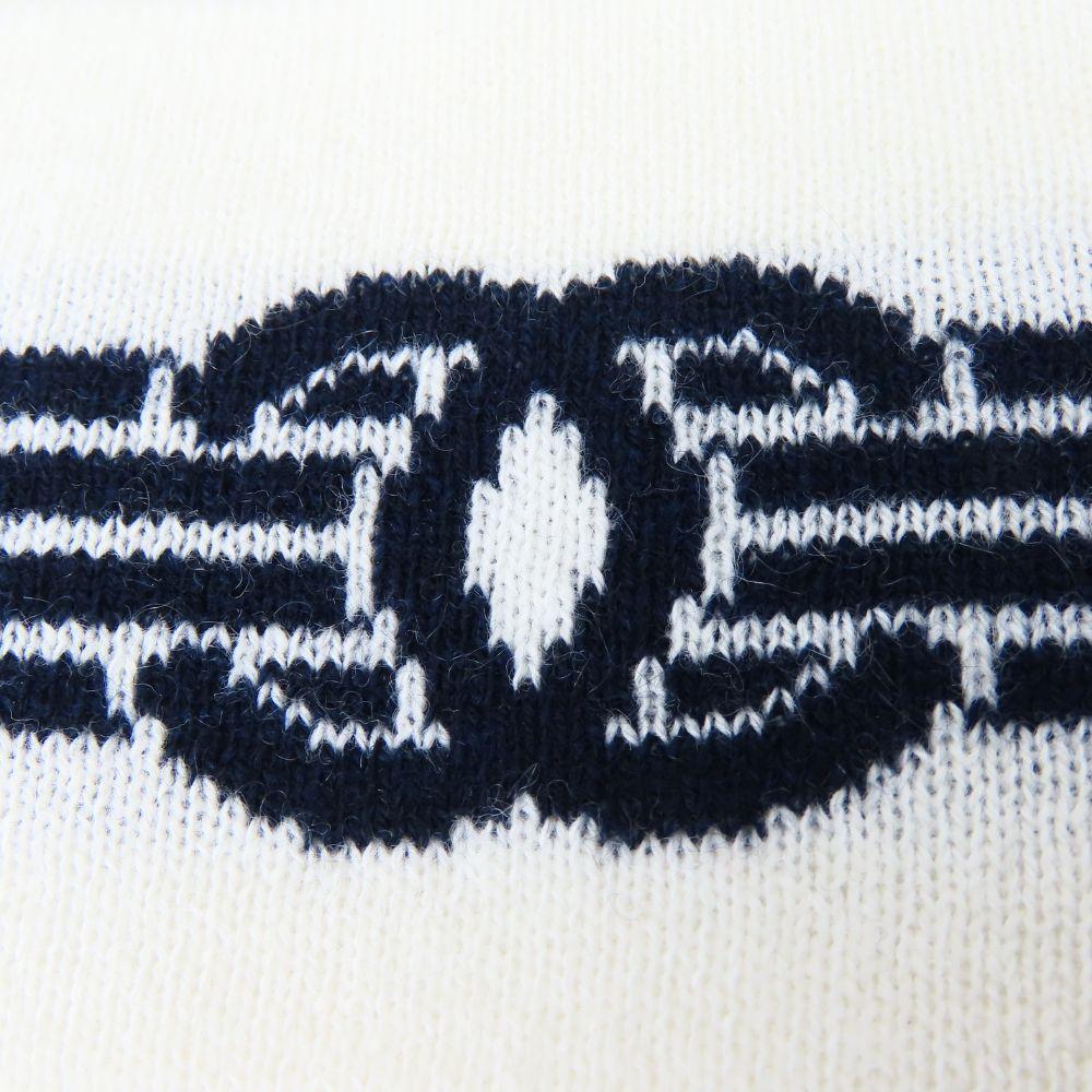 Used CHANEL Knit Cap Cashmere/cotton White Black Knit Hat