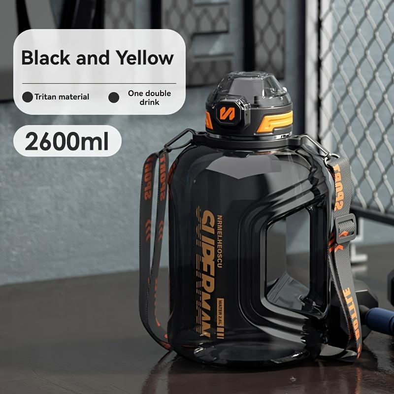 Water Bottle with Capacity Graduation, 2200ml/2600ml, with Handle and Tote, with Tea Compartment, Suitable for Fitness, Outdoor, Daily Use