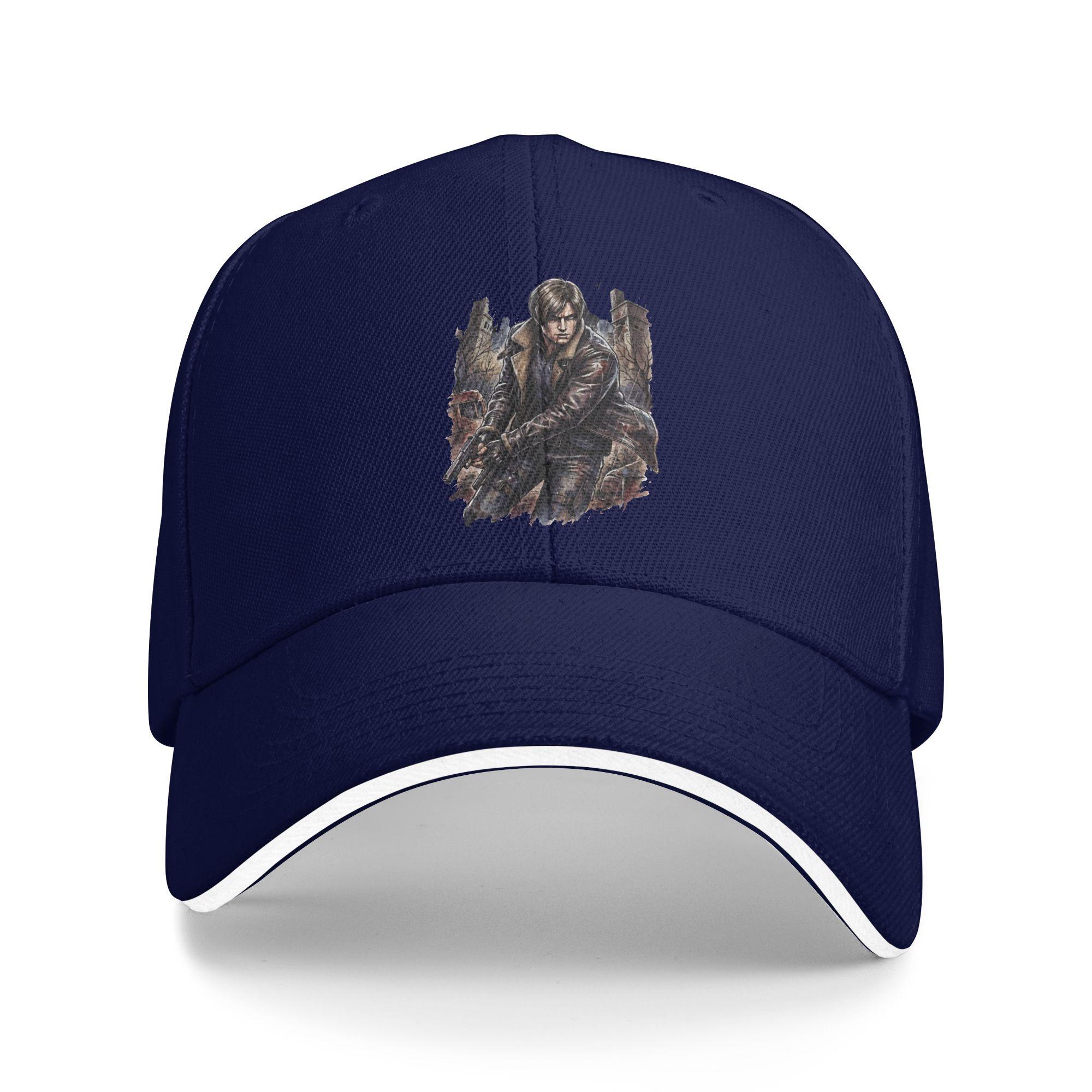 

Residents Evils Requiem Leon Kennedy Raccoon City Guilt Portrait Baseball Cap Trucker Hat Summer Vintage Kpop Rock Baseball Caps As Picture темно-синий