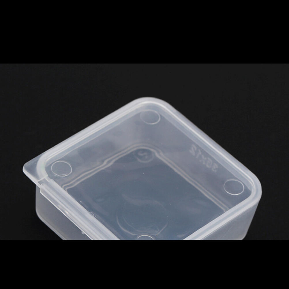 5Pcs Small Transparent Plastic Storage Box Clear Square Multipurpose Display Box