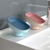 Self Draining Soap Holder with Super Suction Cup Non-Slip Detachable Soap Dish for Bathroom Kitchen Sponge Scrubber Storage
