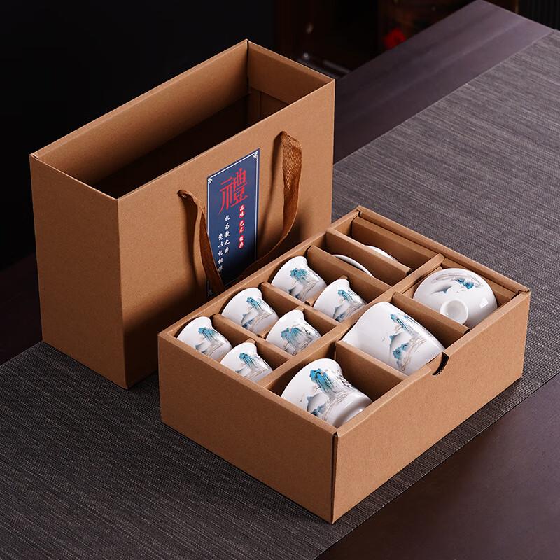 

Набор для чайной церемонии Gongfu Haofeng из нефритового фарфора и стекла с бараньим жиром