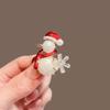 Sparkling Rhinestone Christmas Tree Brooch Faux Pearl Inlaid Fashion Holiday Pin for Scarf Bag Clothing Decor
