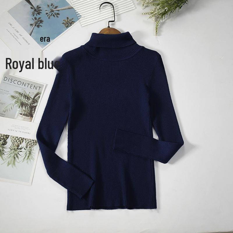 Women's Slim-Fit Knitted Turtleneck Sweater - Long-Sleeved, Solid Color, Warm for Autumn/Winter