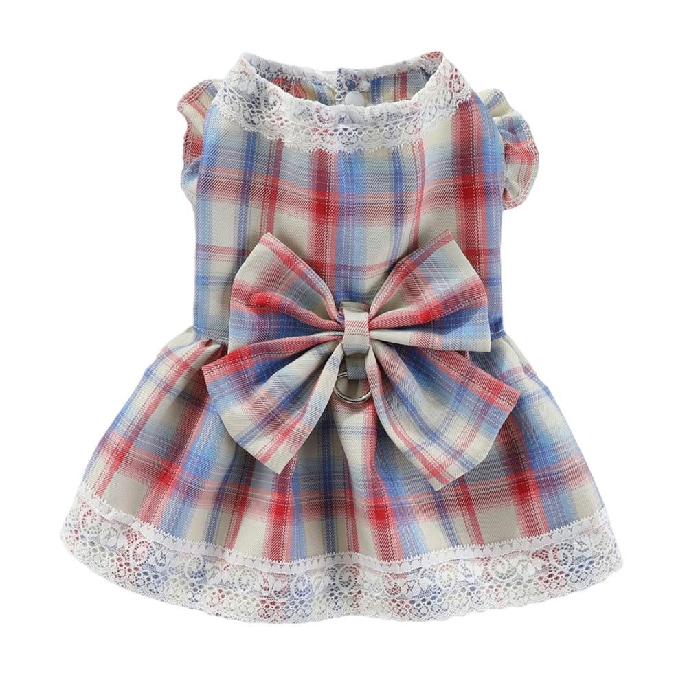 Pet Jk Skirt Pet Summer Thin Dog Clothes Medium and Small Dog Teddy Than Bear Summer Clothes Cat Clothes Can Be Towed