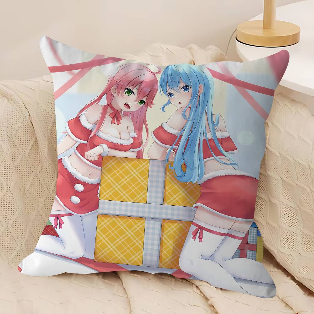 Anime Hololive Sakura Poszewki na Poduszki Kreskówkowe Sofa Dekoracyjne Domowe Dwustronny Druk Krótki Plusz Urocza Poszewka na Poduszkę