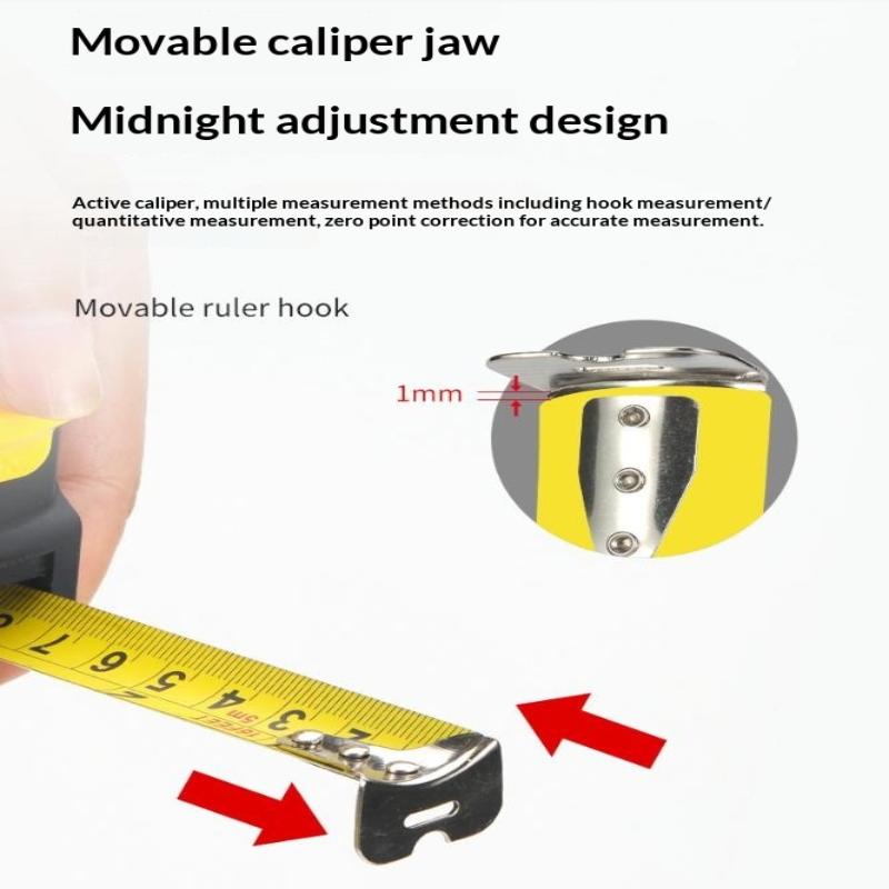 Precise Clear Steel Tape Measure Retractable 3M/5M/7.5M/10M Thickened Rubberized Woodworking Wear-Resistant Tool Tape Ruler