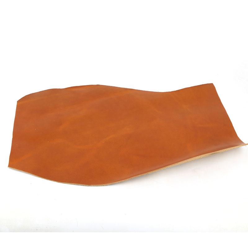 Retro Yellow Brown Top Layer Oil Wax Leather 2mm Genuine Leather, Slightly Stiff and Shiny, Handmade DIY Wallet Card Bag, Hand a