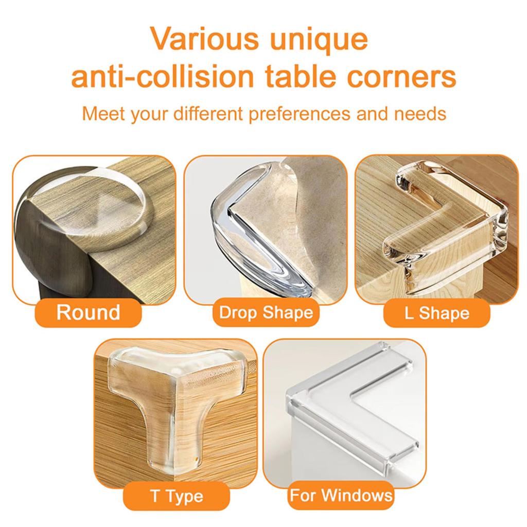 Baby Security Protection Corners Home Silicone Transparent Corner Guards Anti-Shock Furniture Table Edge Protectors