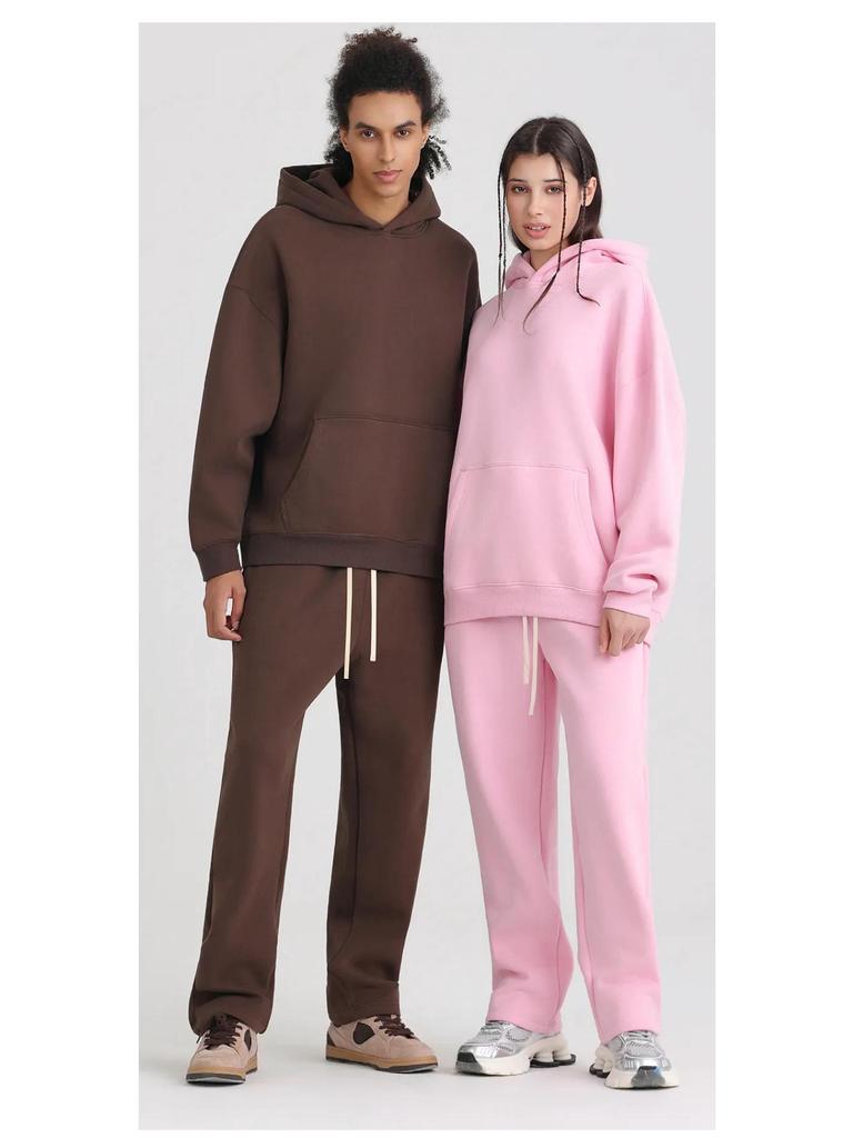 LVLV Custom | American 350g Fleece Brushed Wide-fit Zipper Hoodie with Embroidered Logo and Print Design