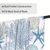Beach Coastal Starfish Kitchen Curtain Nautical Summer Window Treatment for For Living Room For Home Decor Cafe Cabinet Decoration