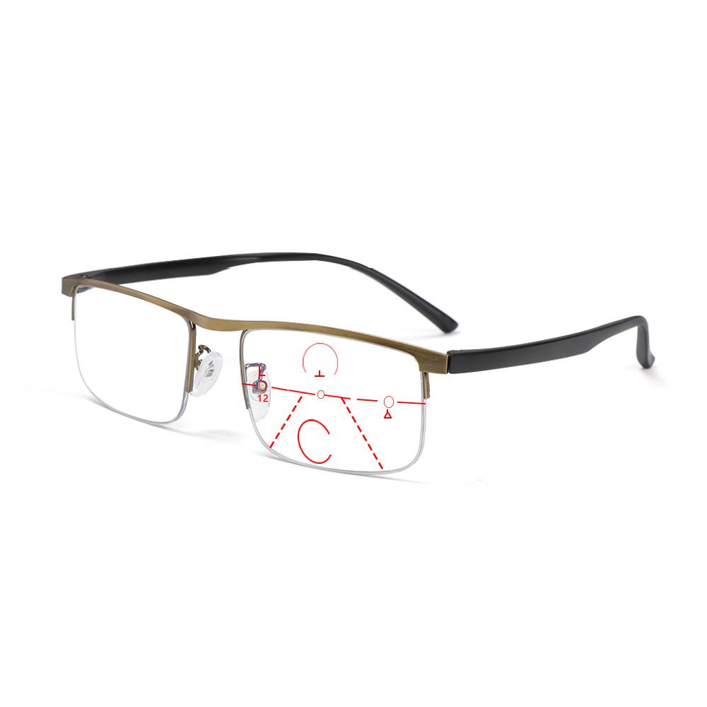 1PC Progressive Reading Glasses Men Women Multifocal Bifocal  Anti Blue Light Magnifying Presbyopic EyeGlasses +1.0~+4.0