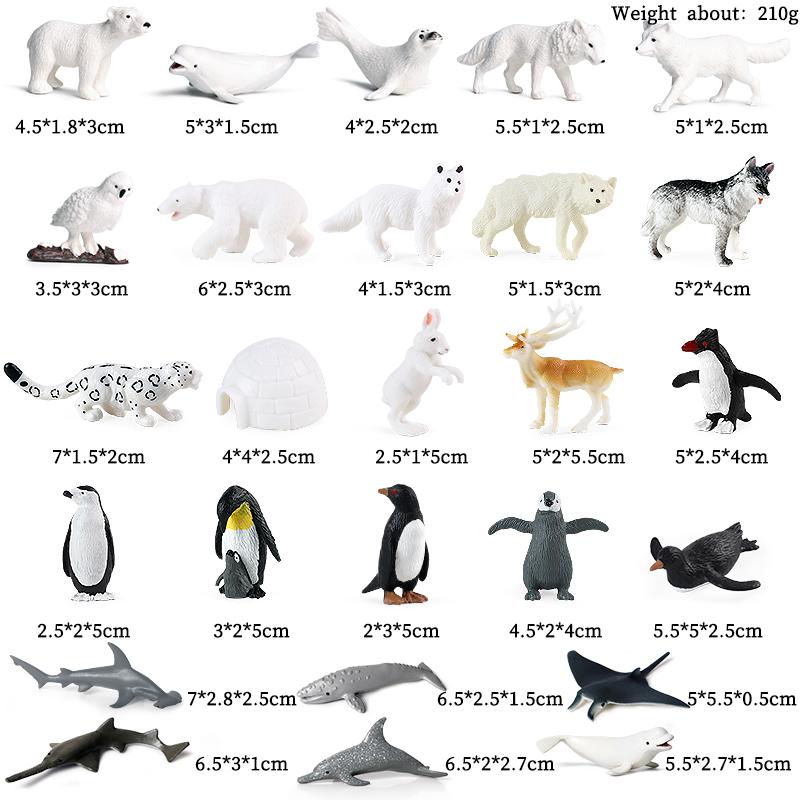 Oenux Montessori Miniatur Löwe Hai Pferd Dinosaurier Tiere Modell Set Actionfiguren Figur Zoo Niedlich Bildung Kinderspielzeug Geschenk