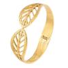 Stainless Steel  Hollow Leaf Elastic Opening Sand Gold  European and American Women's High-end Jewelry 