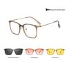 3-in-1 Polarized Magnetic Clip-On Glasses: Night Vision Sunglasses & Prescription Anti-Blue Light Myopia Frames