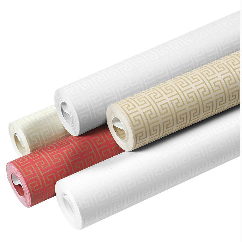 Modern Geometric Lattice Non-woven Fabric Wallpaper Living Room Bedroom Background Chinese Retro Style Classical Zen Wallpaper