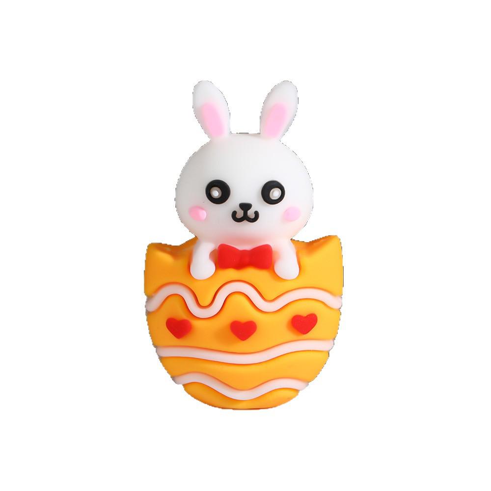 Creative Easter Ornaments: Painted Egg & Cartoon Rabbit Plush Toys for Home Decor & Gifts