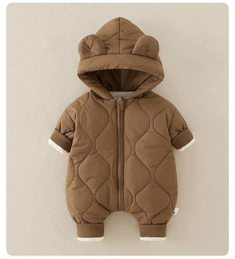 Class A Baby Autumn & Winter Quilted Jumpsuit - Warm Cotton-Padded Newborn Crawling Suit