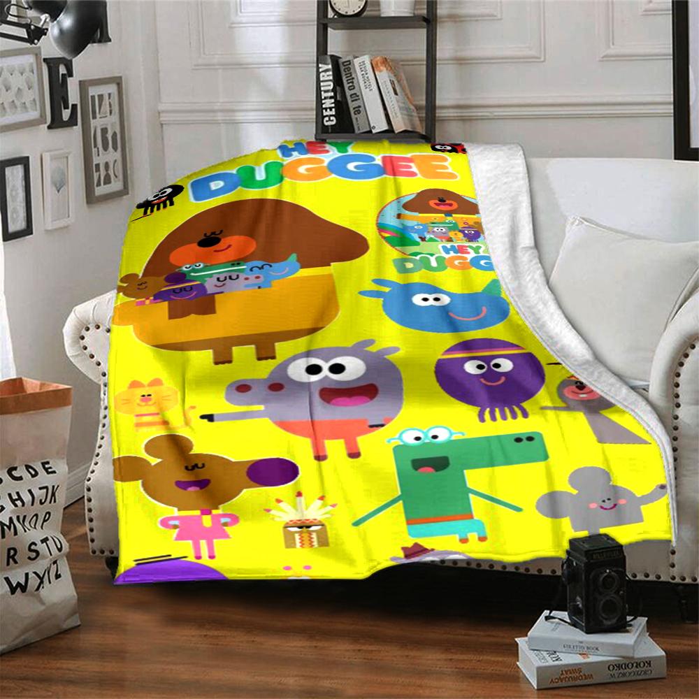 Hey Duggee Theme Printed Blanket - Perfect for Couch, Bed, Travel & Outdoor Use | Machine Washable, Cozy & Durable.