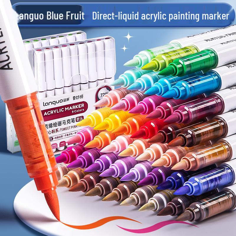 Blue Fruit Liquid Acrylic Brush Markers - Student Art Set