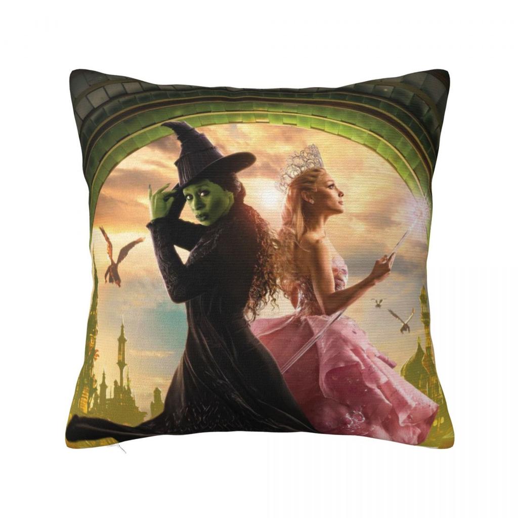 Wicked Elphaba And Glinda Pillowcase Soft Polyester Cushion Cover Decor Pillow Case Cover Home Square cm