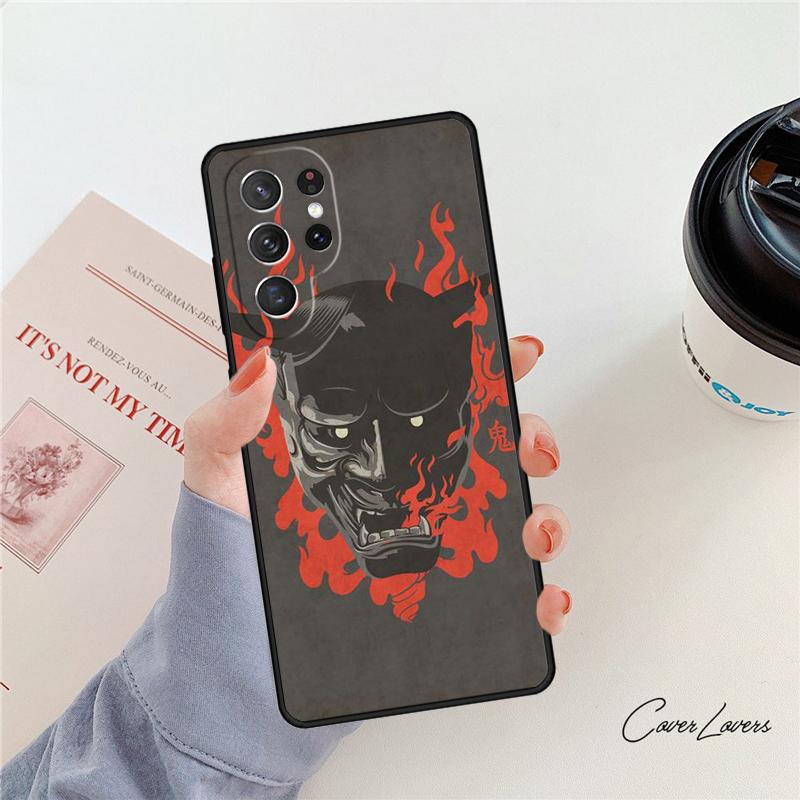 Japanese Hannya Mask Phone Case For Samsung Galaxy S24 S25 S23 S22 Ultra Note 10 20 Plus S20 S21 FE Cover
