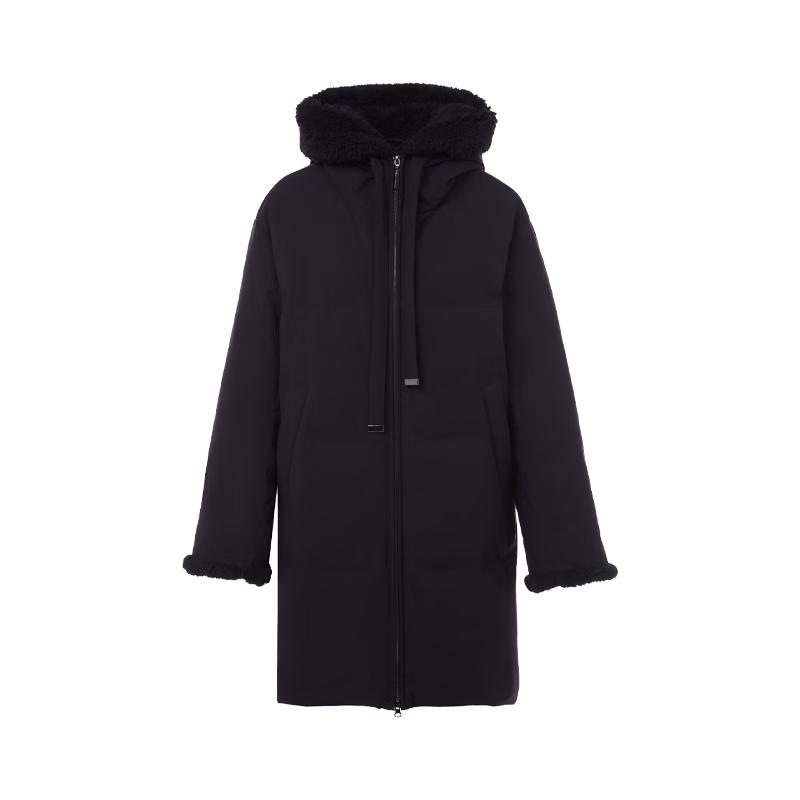 

LANGZI Hooded Goose Down & Wool Spliced Jacket S