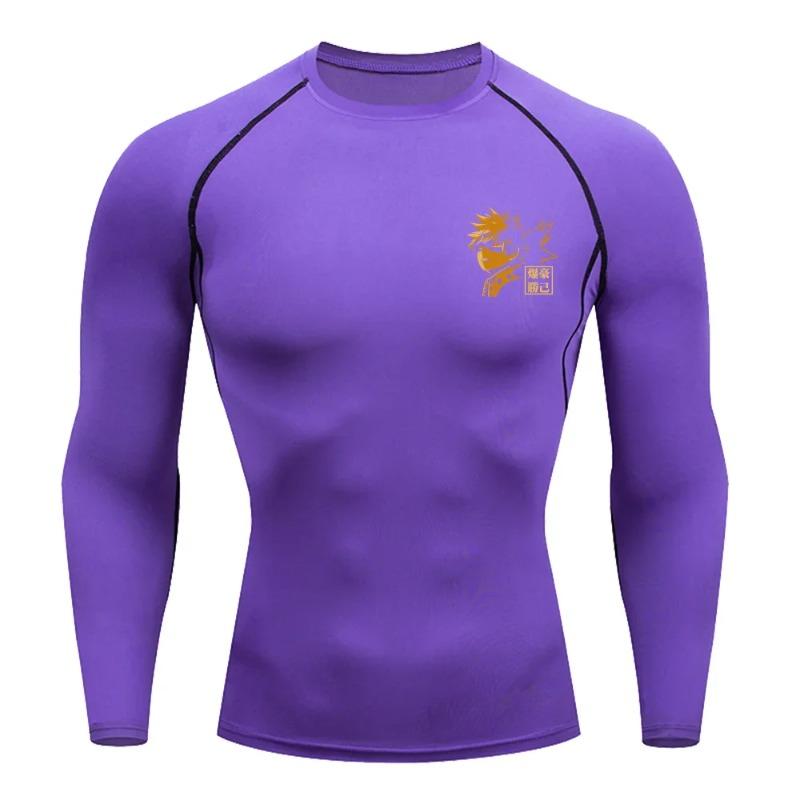 Men Compression Shirt for Workout Quick Dry Katsuki Bakugo Print Top Breathable Sweat Absorbing Fitness T-Shirt Sweat-Resistant