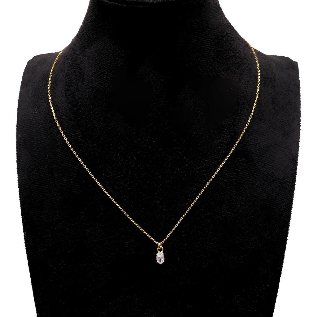 European and American Pure Silver Earrings with Rhinestone Water Drop Pendant Necklace Set for Women