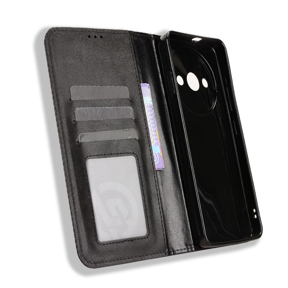 Für Oukitel C59 Pro Lederhülle Brieftasche Ständer Retro Textur Handyhülle