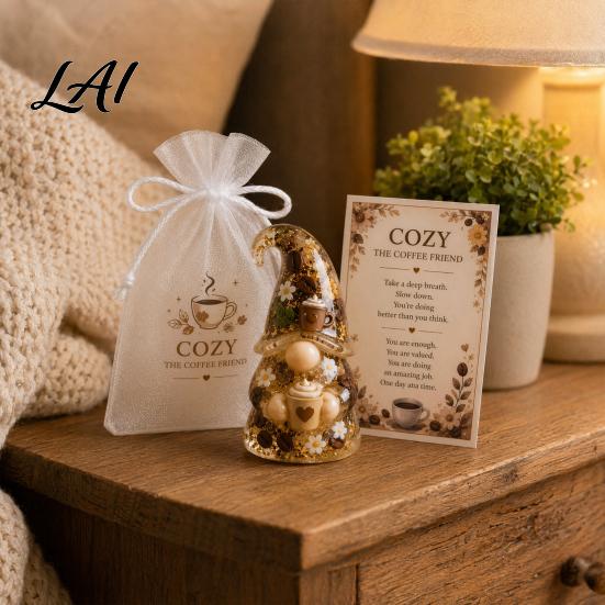 Gnom-Ornament Emotionale Stützfigur mit Karte und Aufmunterungsgeschenk für Sie Mullbeutel Positive Energie Frauen Dekoration