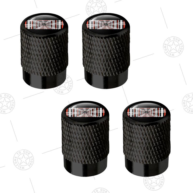 FPVXC1 4pcs Plaid Logo Car Wheel Tire Valve Caps Air Stem Aluminum Accessories For Tesla Model S X 3 Y Cybertruck Roadster
