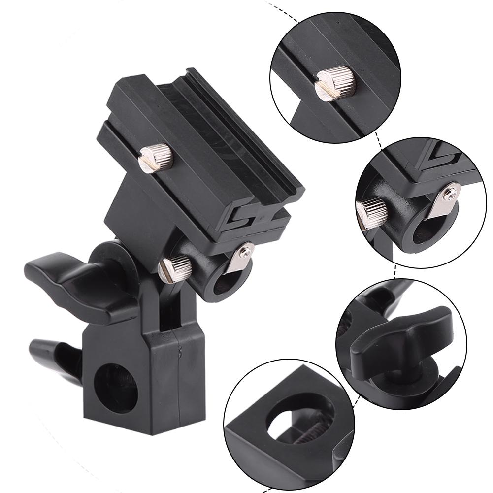 Black Hot Shoe Flash Umbrella Holder Light Stand Bracket For Photo Video Photography