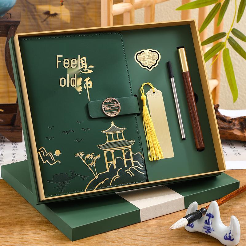 A5 Custom Logo Notebook Gift Set - Business & Student Diary with National Trend Design