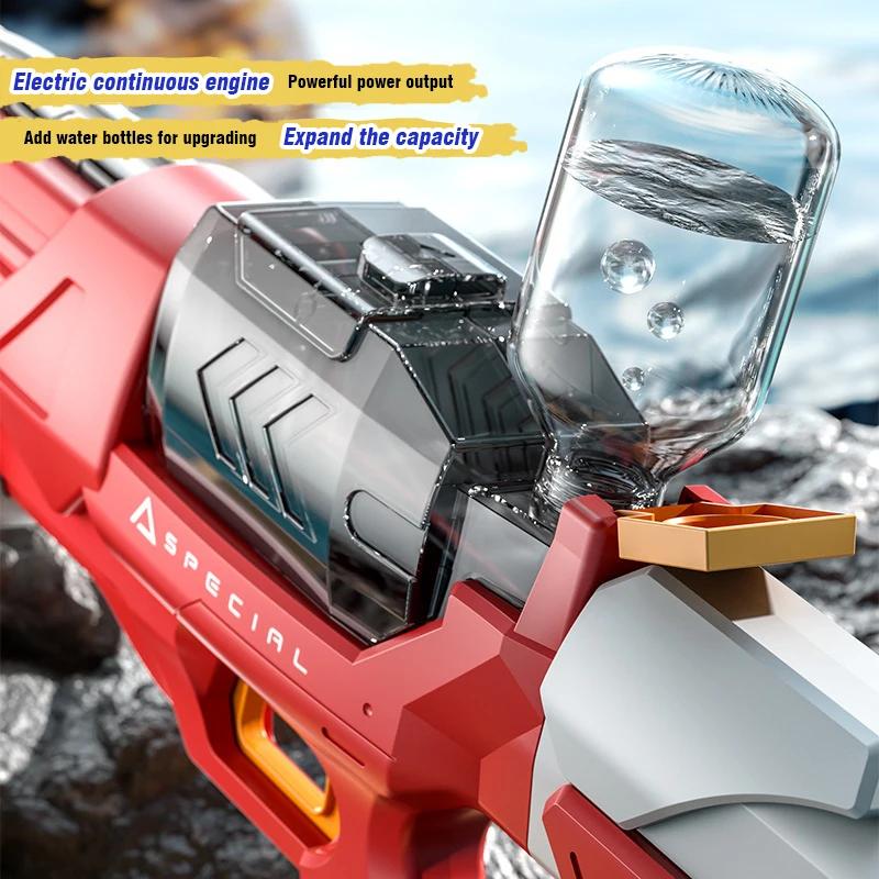 Non-Toxic Automatically Water High Pressure Electric Water Gun Light Toys For Kids Outdoor Pool Fight Games Children Water Toys Gift