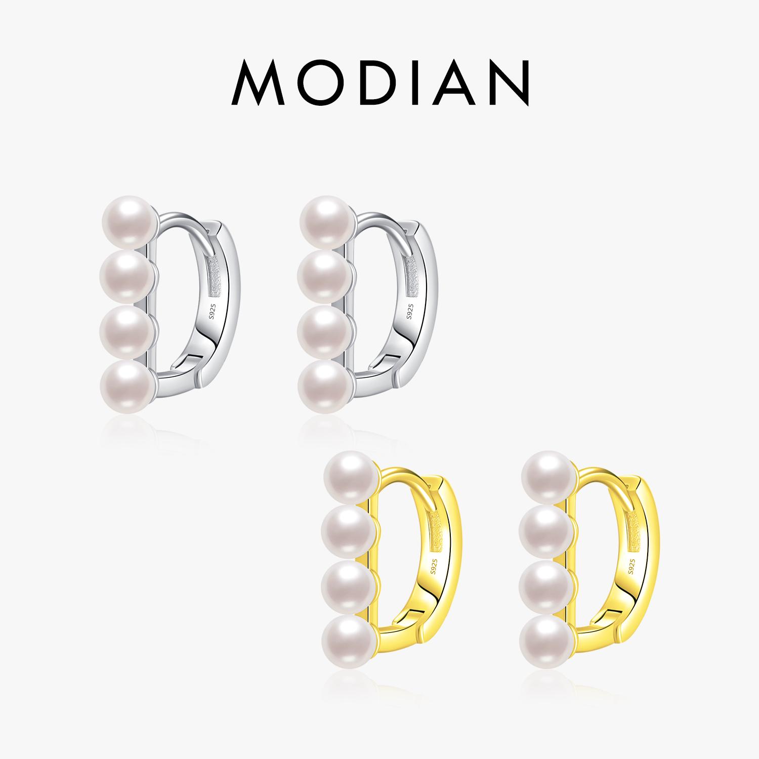 

Модиан 925 стерлингов Zilveren Schelp Parel Geometrische Oor Gespen Elegante Feest Oorringen Voor Vrouwen Dagelijks Fijne Sieraden
