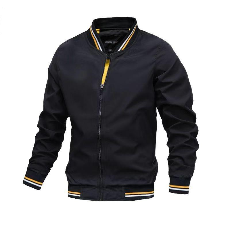 

Spring Autumn Men Fashion Thin Stand Collar Jacket Casual Daily Outerwear M