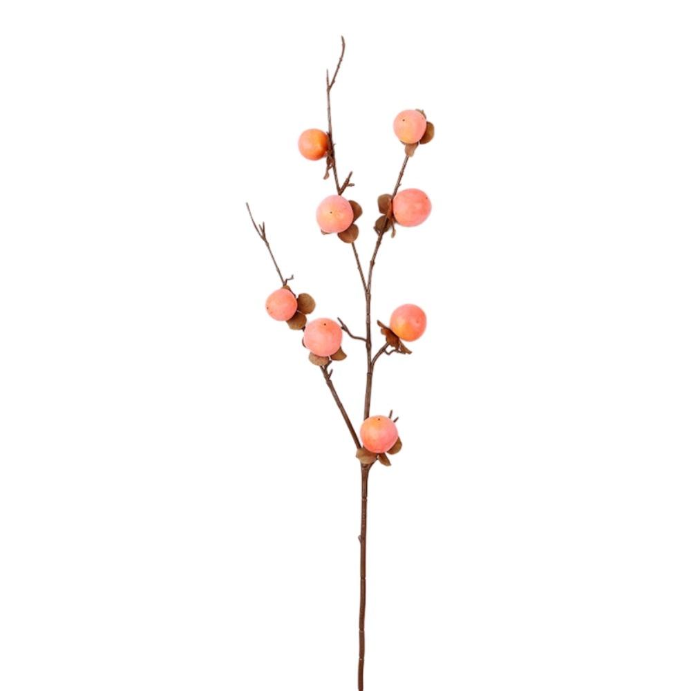 

8 Heads Artificial Persimmon Branch Realistic Foam Simulation Persimmon Fruit Plastic Handmade Fake Plants Spring Festival L