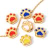 4pcs/lot Stainless Steel Enamel Dog Paw Charms DIY Spacer Beads for Bracelet Woman Jewelry Making Wholesale