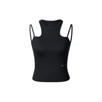 Regata Sem Mangas Dri-FIT Cor Sólida Logo Gola Redonda Feminina Tops Preto DX6488-010