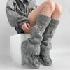 Womens Girls Lolitas Holes Leg Warmers Winter Knitted Leg Sleeves Goth Crochet Ankle Heap Socks JK Uniform Foot Cover
