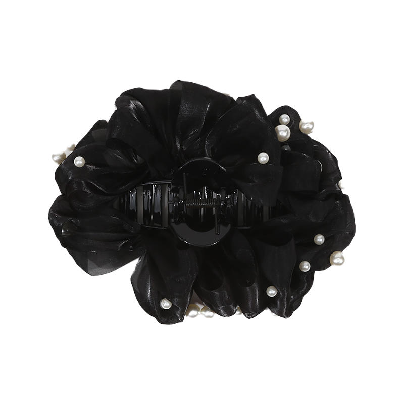 Damen Elegant Groß Chiffon Seide Haarspangen Perle Netz Blase Haarspangen für Dickes Dünnes Haar