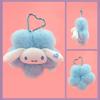 Genuine Sanrio Hello Kitty Kuromi Melody Cinnamoroll Stuffed Plush Toy Flower Style Pendant Keyring Anime Keychain Birthday Gift