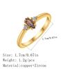 Kinitial New Thin Dainty Red Crystal Rings For Women Gold Color Korean Delicate Zircon Dating Ring For Teen Girls Trendy Jewelry