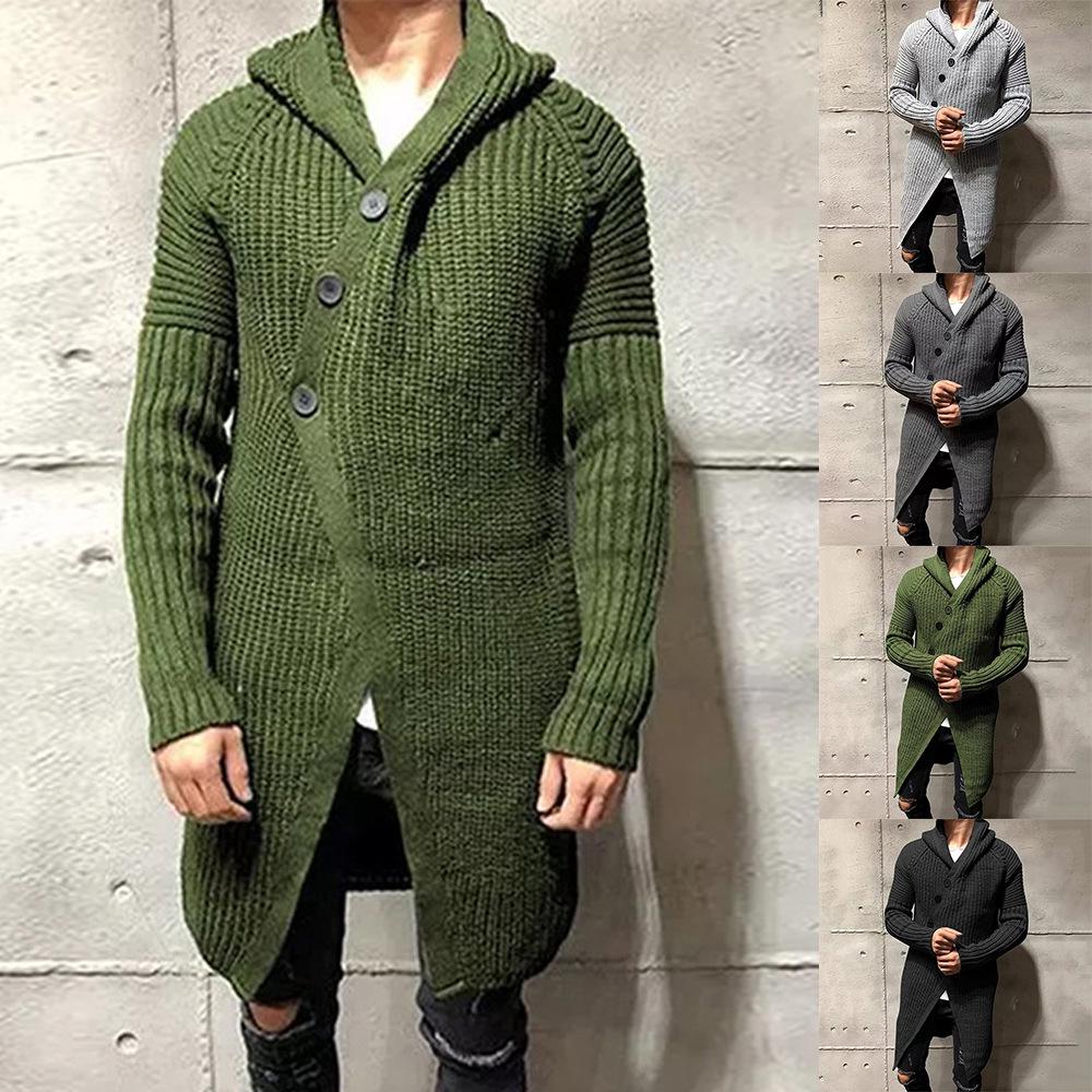 2025 Autumn/Winter Men's Hooded Knit Cardigan Jacket